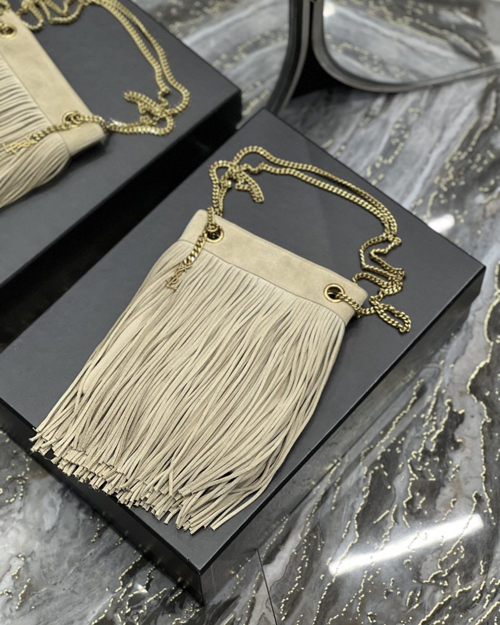[REP 1:1] Saint Laurent Grace Ladies Tassel White For Women, Women's Bags 8.3in/21cm YSL