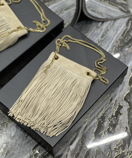 [REP 1:1] Saint Laurent Grace Ladies Tassel White For Women, Women's Bags 8.3in/21cm YSL