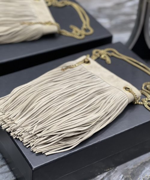 [REP 1:1] Saint Laurent Grace Ladies Tassel White For Women, Women's Bags 8.3in/21cm YSL