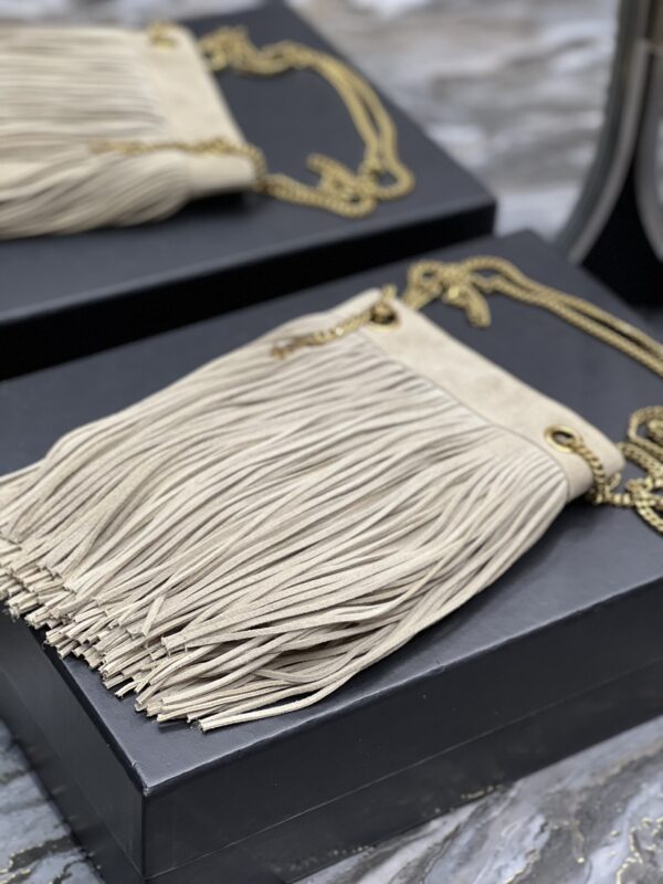 [REP 1:1] Saint Laurent Grace Ladies Tassel White For Women, Women's Bags 8.3in/21cm YSL