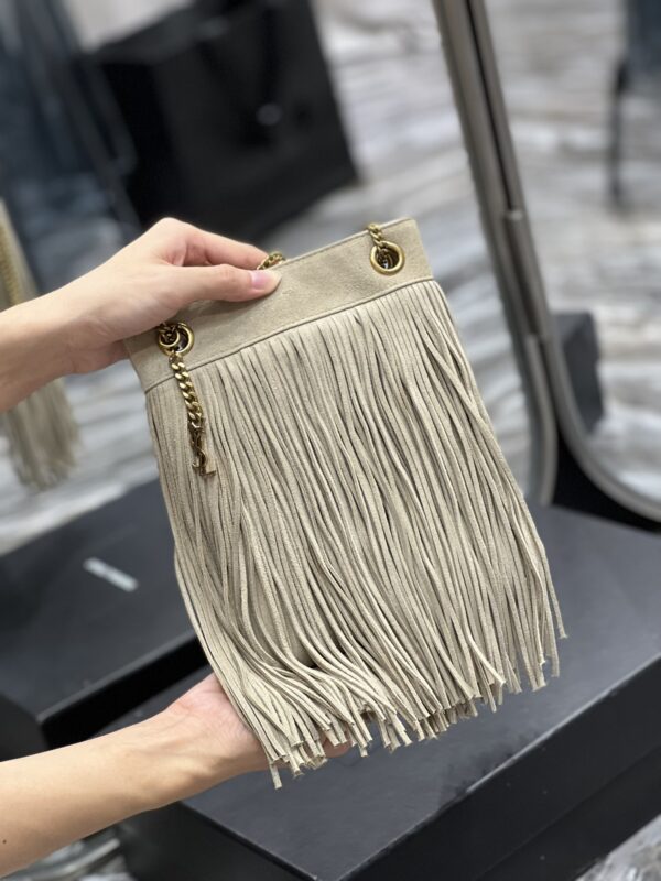 [REP 1:1] Saint Laurent Grace Ladies Tassel White For Women, Women's Bags 8.3in/21cm YSL
