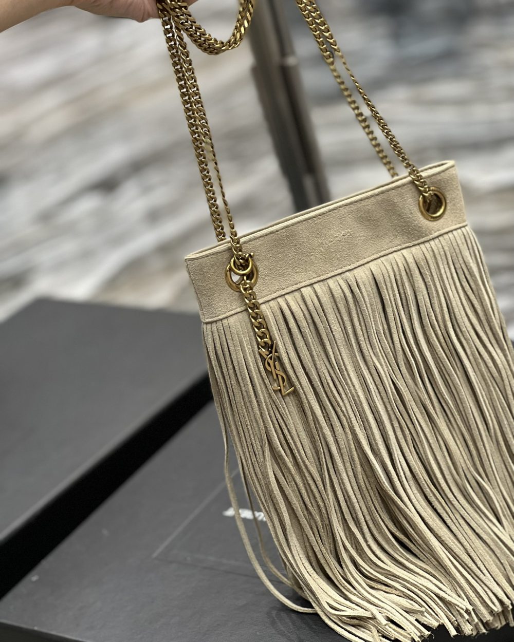 [REP 1:1] Saint Laurent Grace Ladies Tassel White For Women, Women's Bags 8.3in/21cm YSL