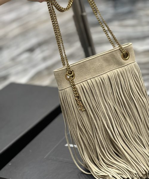 [REP 1:1] Saint Laurent Grace Ladies Tassel White For Women, Women's Bags 8.3in/21cm YSL