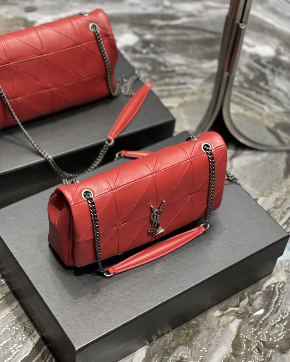 [REP 1:1] Saint Laurent Jamie Medium Chain Bag Red For Women, Women's Bags 9.8in/25cm YSL