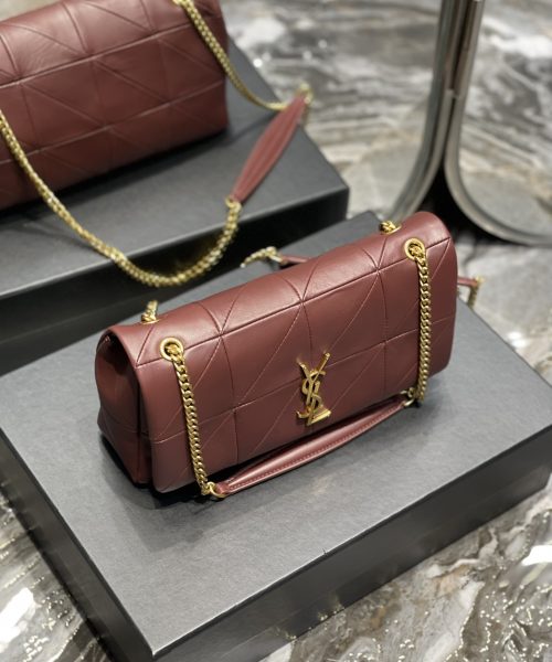 [REP 1:1] Saint Laurent Jamie Medium Chain Bag Red-Purple For Women, Women's Bags 9.8in/25cm YSL