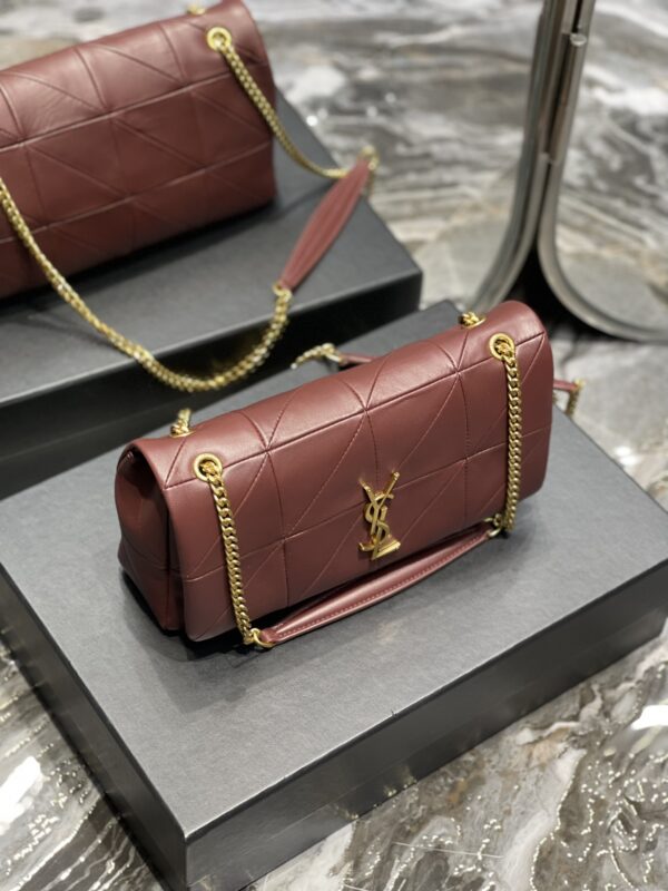 [REP 1:1] Saint Laurent Jamie Medium Chain Bag Red-Purple For Women, Women's Bags 9.8in/25cm YSL