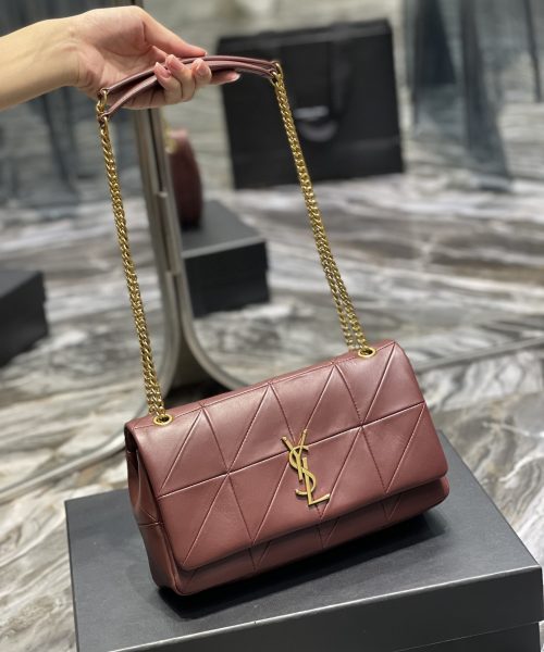 [REP 1:1] Saint Laurent Jamie Medium Chain Bag Red-Purple For Women, Women's Bags 9.8in/25cm YSL