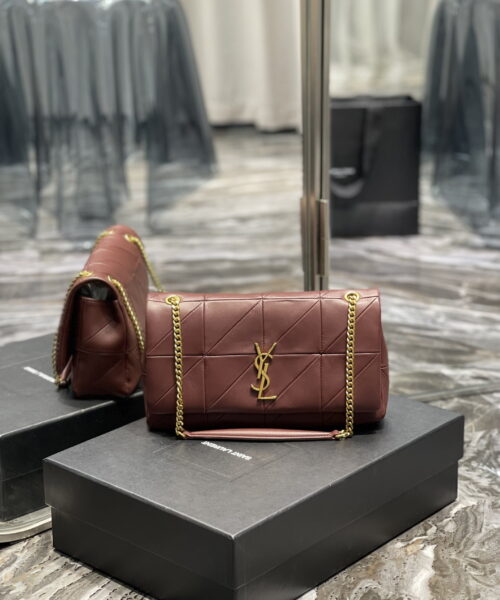 [REP 1:1] Saint Laurent Jamie Medium Chain Bag Red-Purple For Women, Women's Bags 9.8in/25cm YSL
