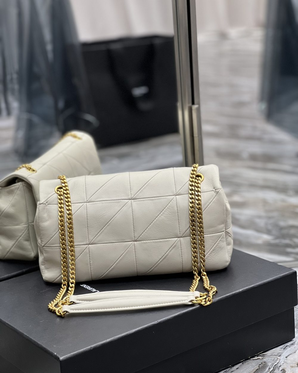 [REP 1:1] Saint Laurent Jamie Medium Chain Bag White For Women, Women's Bags 9.8in/25cm YSL