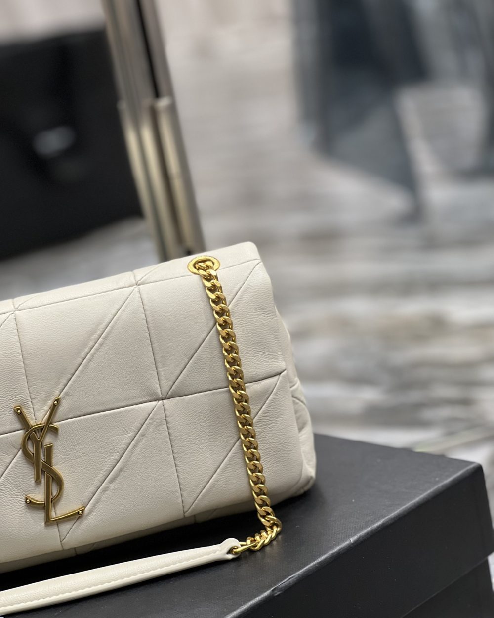 [REP 1:1] Saint Laurent Jamie Medium Chain Bag White For Women, Women's Bags 9.8in/25cm YSL