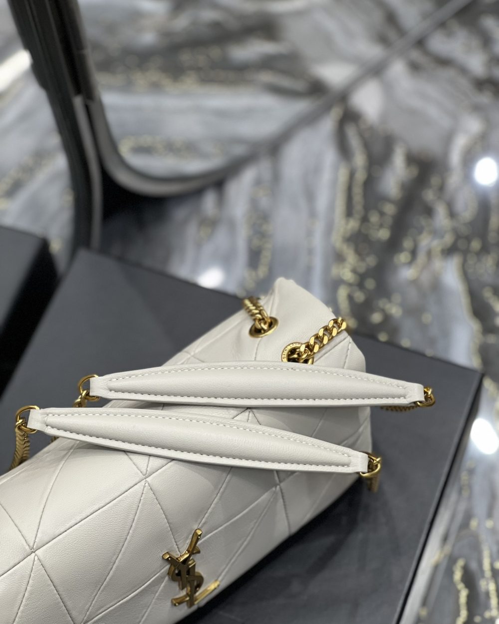 [REP 1:1] Saint Laurent Jamie Medium Chain Bag White For Women, Women's Bags 9.8in/25cm YSL