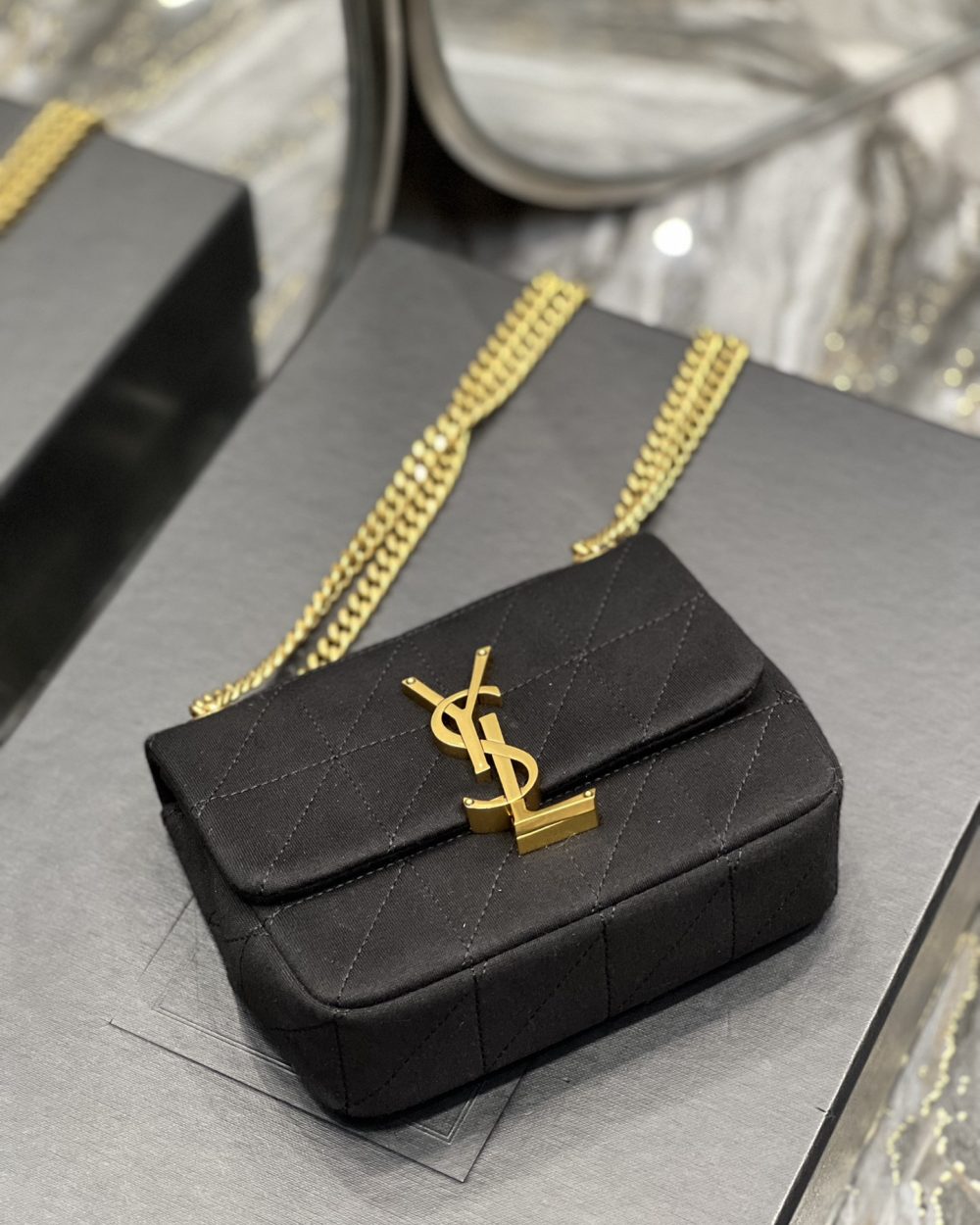 [REP 1:1] Saint Laurent Jamie Mini Chain Bag Black For Women, Women's Bags 6.9in/17.5cm YSL 6981622F9271000