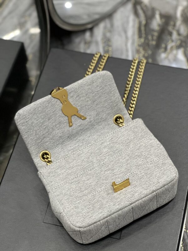 [REP 1:1] Saint Laurent Jamie Mini Chain Bag Grey For Women, Women's Bags 6.9in/17.5cm YSL 6981622F9271407