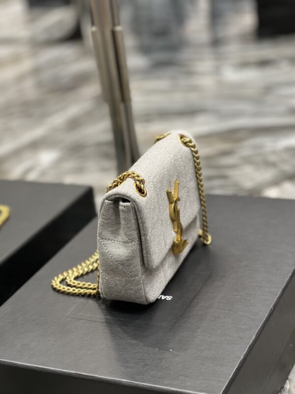 [REP 1:1] Saint Laurent Jamie Mini Chain Bag Grey For Women, Women's Bags 6.9in/17.5cm YSL 6981622F9271407