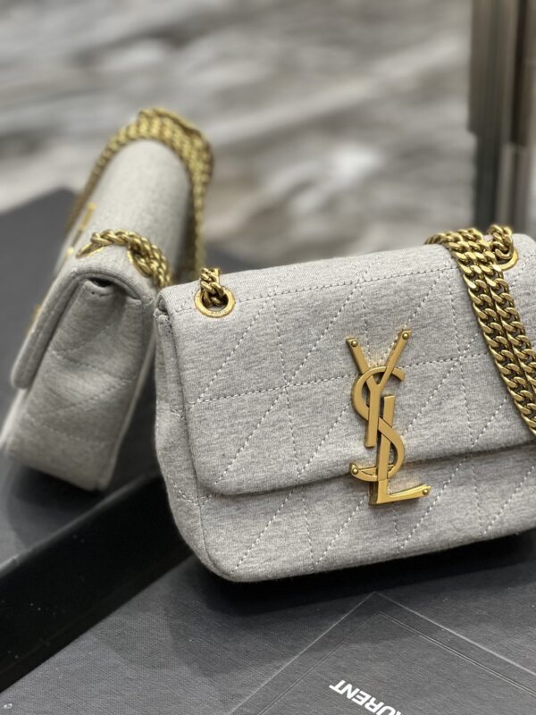 [REP 1:1] Saint Laurent Jamie Mini Chain Bag Grey For Women, Women's Bags 6.9in/17.5cm YSL 6981622F9271407