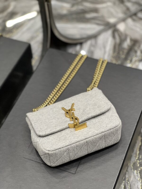[REP 1:1] Saint Laurent Jamie Mini Chain Bag Grey For Women, Women's Bags 6.9in/17.5cm YSL 6981622F9271407