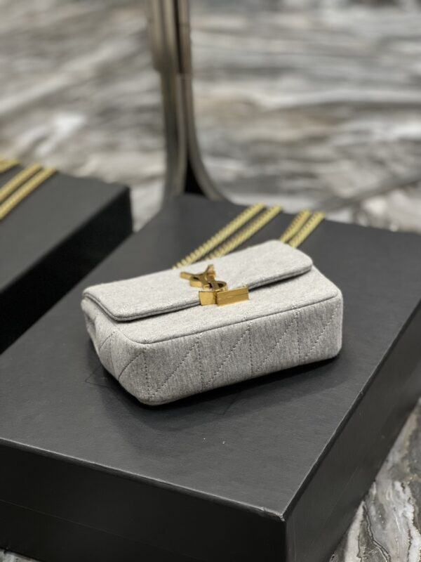 [REP 1:1] Saint Laurent Jamie Mini Chain Bag Grey For Women, Women's Bags 6.9in/17.5cm YSL 6981622F9271407