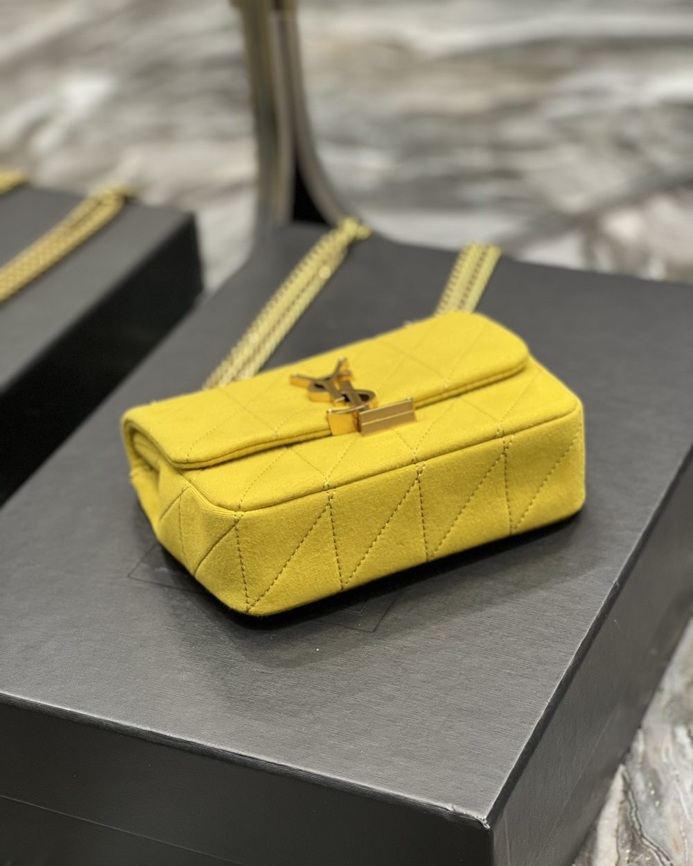 [REP 1:1] Saint Laurent Jamie Mini Chain Bag Yellow For Women, Women's Bags 6.9in/17.5cm YSL