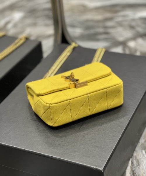 [REP 1:1] Saint Laurent Jamie Mini Chain Bag Yellow For Women, Women's Bags 6.9in/17.5cm YSL