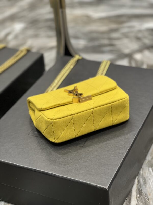 [REP 1:1] Saint Laurent Jamie Mini Chain Bag Yellow For Women, Women's Bags 6.9in/17.5cm YSL
