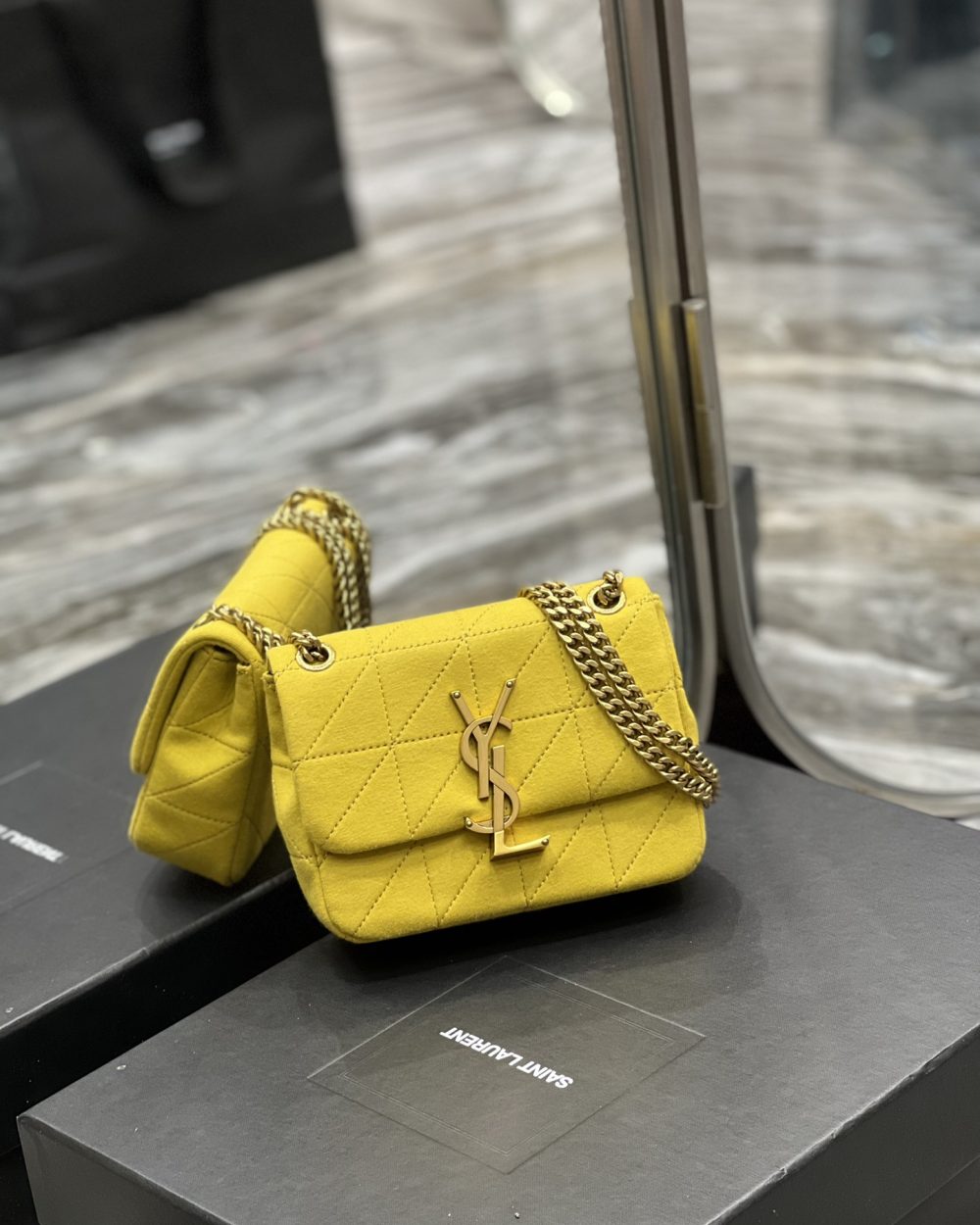[REP 1:1] Saint Laurent Jamie Mini Chain Bag Yellow For Women, Women's Bags 6.9in/17.5cm YSL