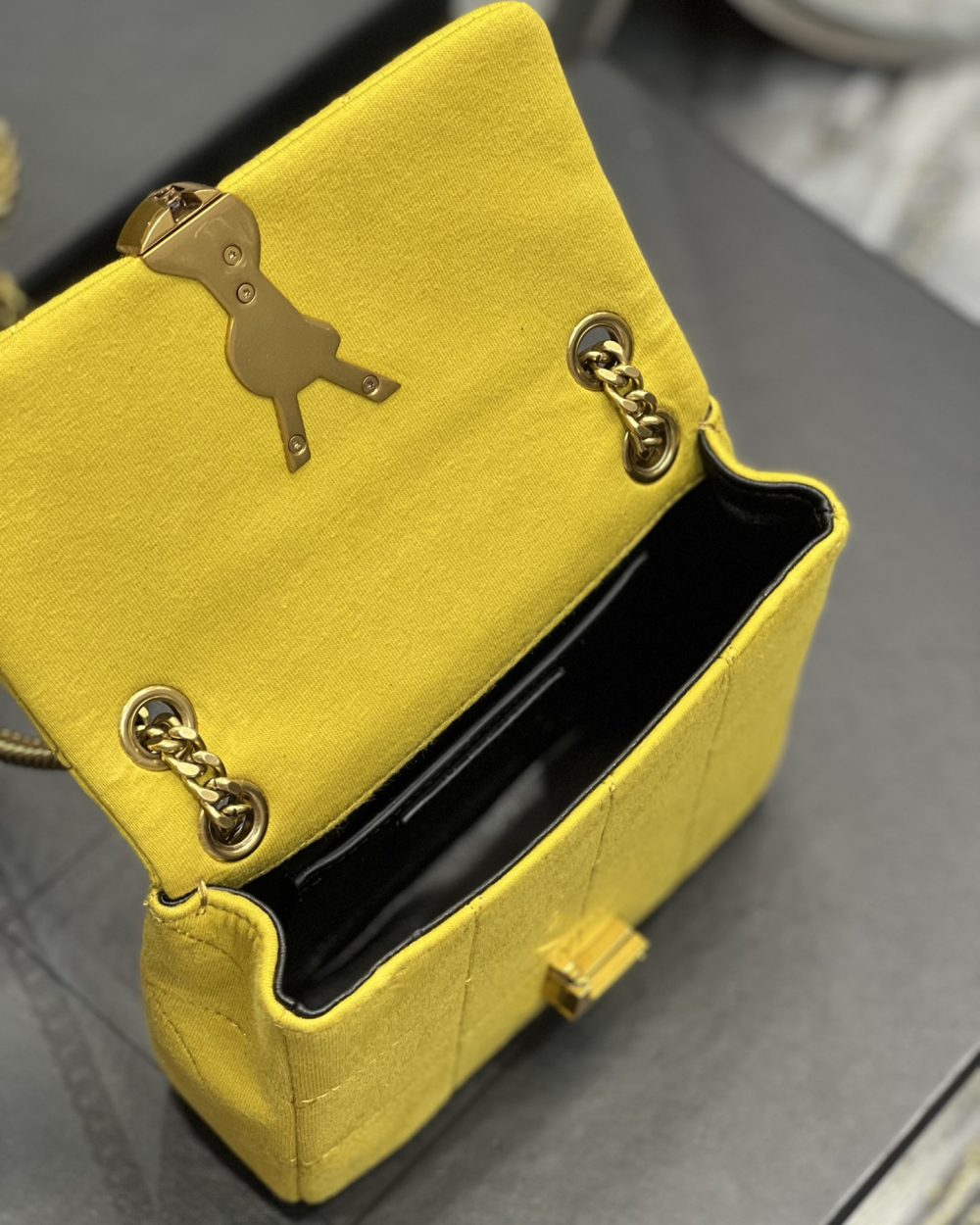 [REP 1:1] Saint Laurent Jamie Mini Chain Bag Yellow For Women, Women's Bags 6.9in/17.5cm YSL