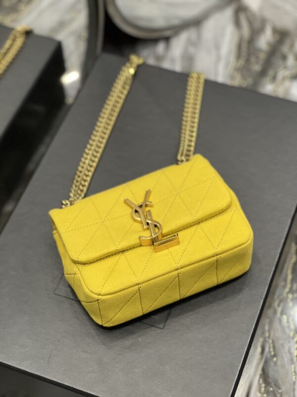 [REP 1:1] Saint Laurent Jamie Mini Chain Bag Yellow For Women, Women's Bags 6.9in/17.5cm YSL