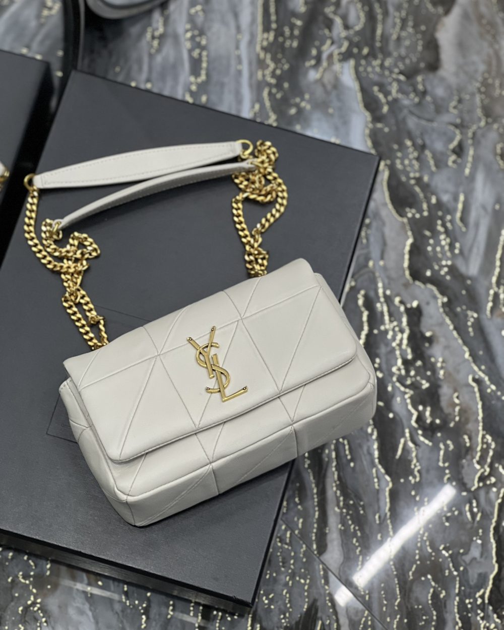 [REP 1:1] Saint Laurent Jamie Small Chain Bag White For Women, Women's Bags 7.8in/20cm YSL