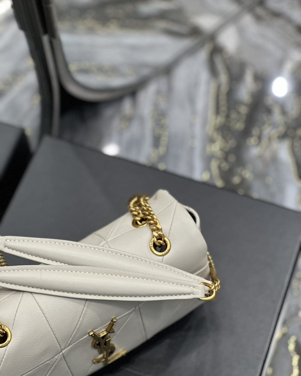 [REP 1:1] Saint Laurent Jamie Small Chain Bag White For Women, Women's Bags 7.8in/20cm YSL