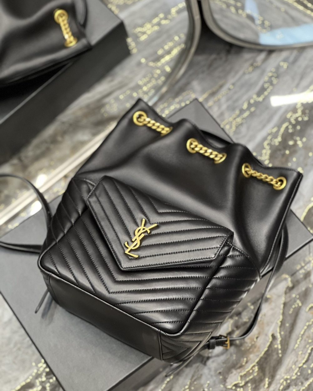 [REP 1:1] Saint Laurent JOE Backpack Black For Women, Women's Bags 11.5in/29cm YSL 6726091EL071000