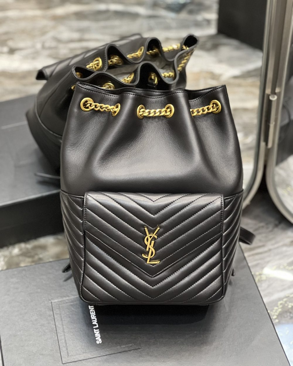 [REP 1:1] Saint Laurent JOE Backpack Black For Women, Women's Bags 11.5in/29cm YSL 6726091EL071000