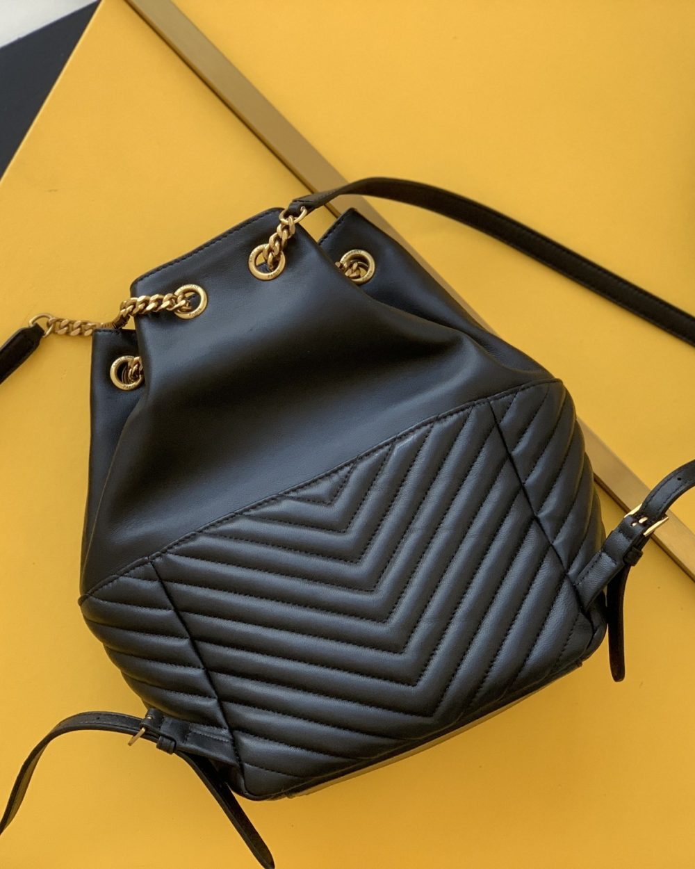 [REP 1:1] Saint Laurent Joe Backpack In Monogram With Bronze-Toned Hardware Black For Women 11.5in/22cm YSL 6726091EL071000