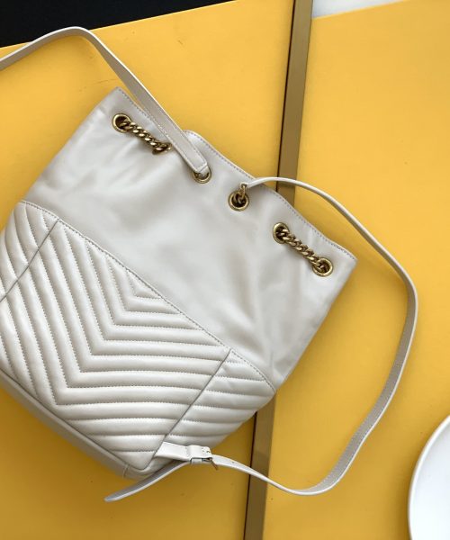 [REP 1:1] Saint Laurent Joe Backpack In Monogram With Bronze-Toned Hardware White For Women 11.5in/22cm YSL 6726091EL079207