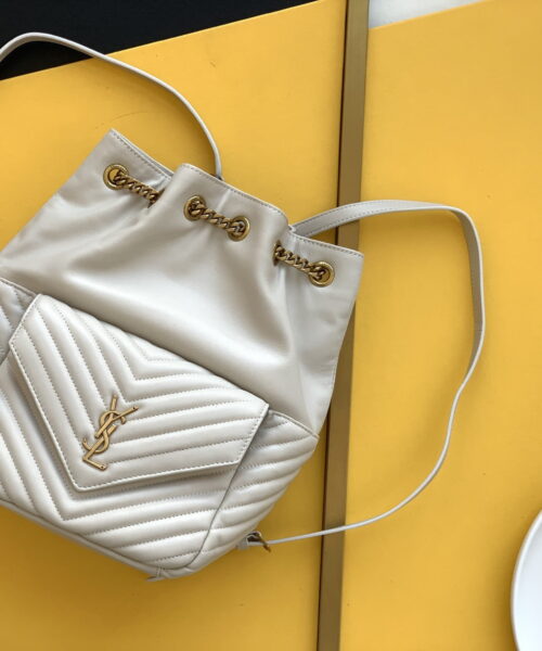 [REP 1:1] Saint Laurent Joe Backpack In Monogram With Bronze-Toned Hardware White For Women 11.5in/22cm YSL 6726091EL079207