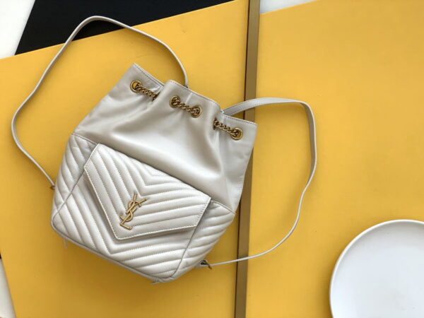 [REP 1:1] Saint Laurent Joe Backpack In Monogram With Bronze-Toned Hardware White For Women 11.5in/22cm YSL 6726091EL079207
