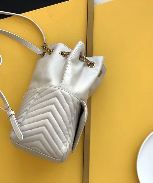 [REP 1:1] Saint Laurent Joe Backpack In Monogram With Bronze-Toned Hardware White For Women 11.5in/22cm YSL 6726091EL079207