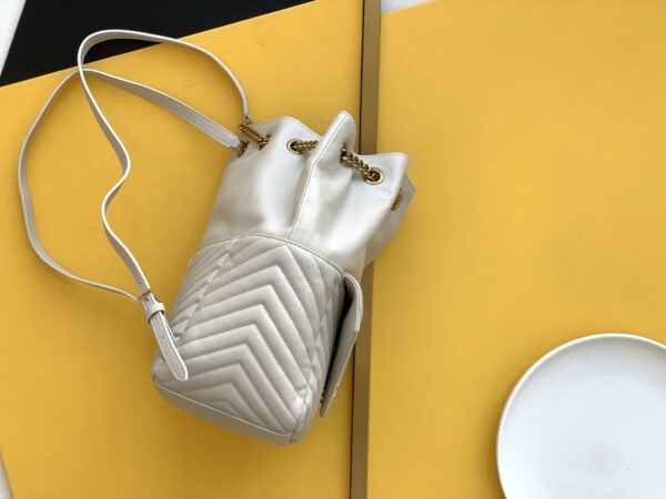 [REP 1:1] Saint Laurent Joe Backpack In Monogram With Bronze-Toned Hardware White For Women 11.5in/22cm YSL 6726091EL079207