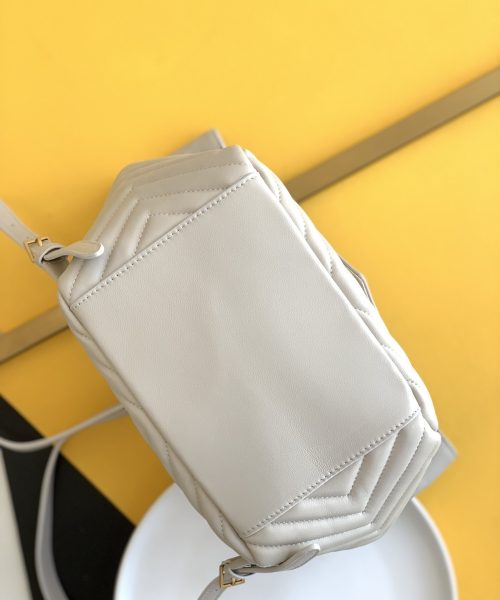 [REP 1:1] Saint Laurent Joe Backpack In Monogram With Bronze-Toned Hardware White For Women 11.5in/22cm YSL 6726091EL079207