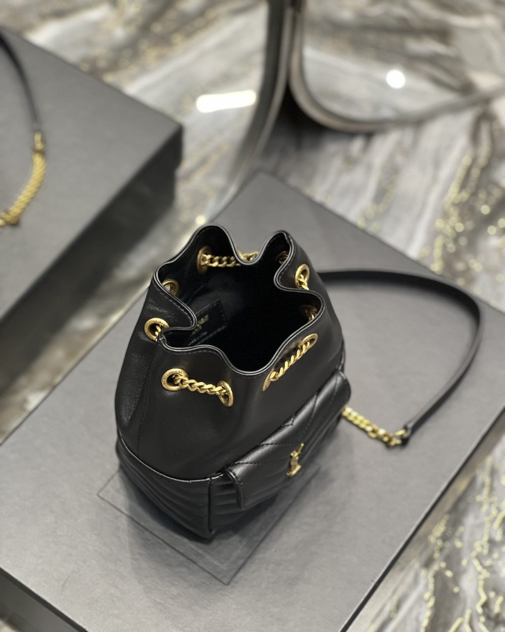 [REP 1:1] Saint Laurent JOE Mini Backpack Black For Women, Women's Bags 7.5in/19cm YSL 7016311EL071000