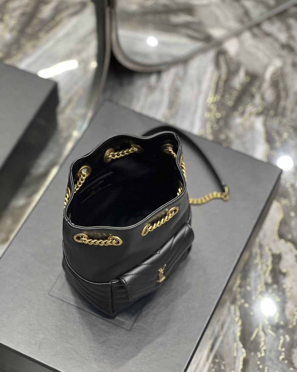 [REP 1:1] Saint Laurent JOE Mini Backpack Black For Women, Women's Bags 7.5in/19cm YSL 7016311EL071000