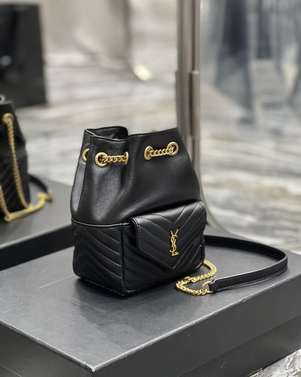 [REP 1:1] Saint Laurent JOE Mini Backpack Black For Women, Women's Bags 7.5in/19cm YSL 7016311EL071000