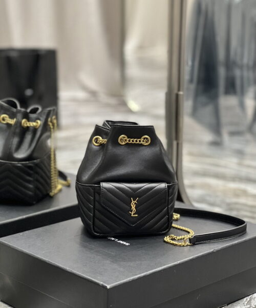 [REP 1:1] Saint Laurent JOE Mini Backpack Black For Women, Women's Bags 7.5in/19cm YSL 7016311EL071000