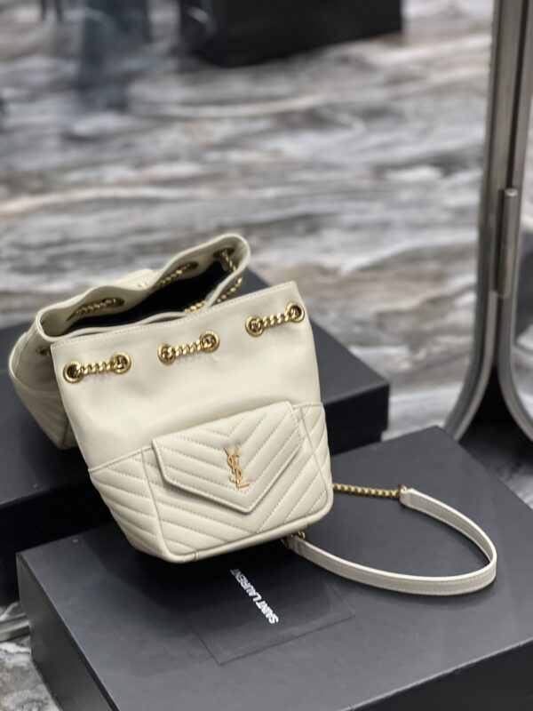 [REP 1:1] Saint Laurent JOE Mini Backpack White For Women, Women's Bags 7.5in/19cm YSL 7016311EL079207