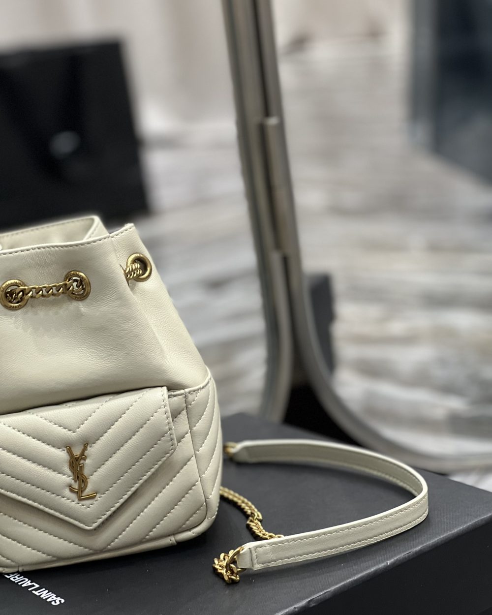 [REP 1:1] Saint Laurent JOE Mini Backpack White For Women, Women's Bags 7.5in/19cm YSL 7016311EL079207