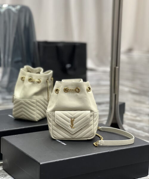 [REP 1:1] Saint Laurent JOE Mini Backpack White For Women, Women's Bags 7.5in/19cm YSL 7016311EL079207