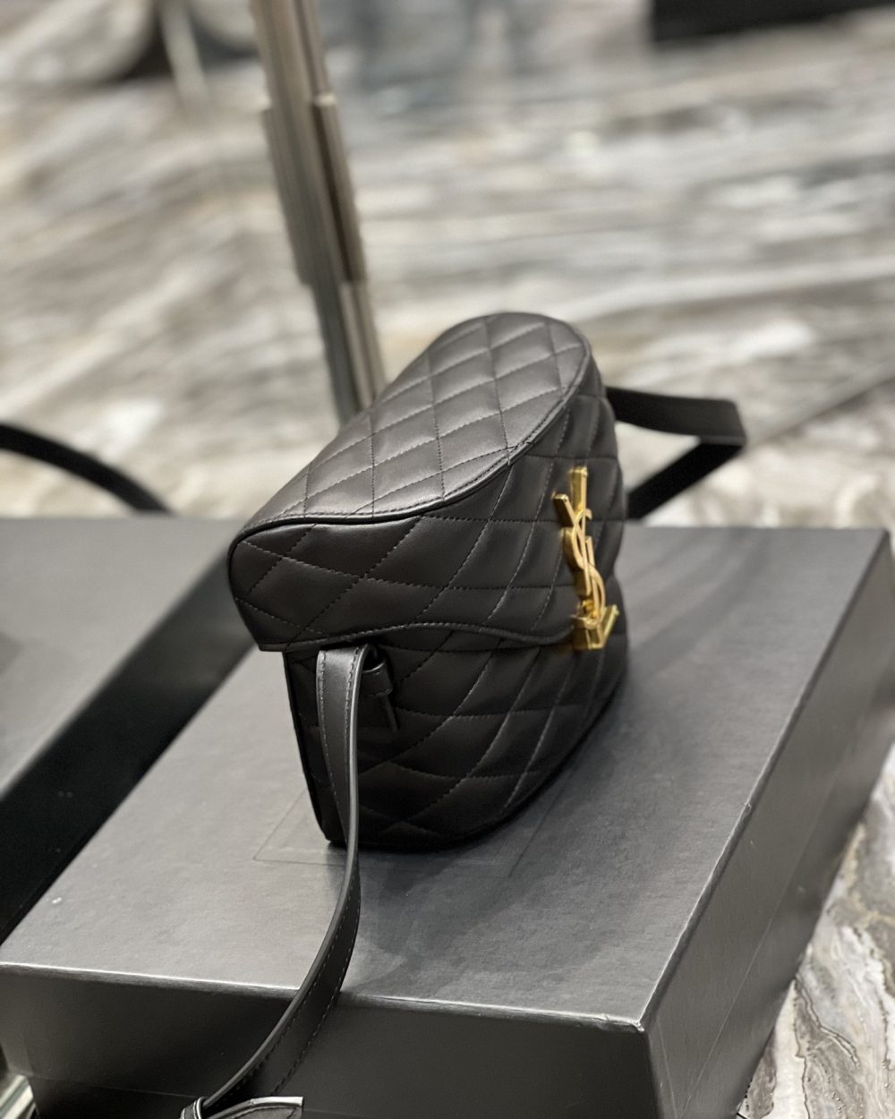 [REP 1:1] Saint Laurent June Box Bag Black For Women, Women's Bags 7.5in/19cm YSL 7100801EL071000