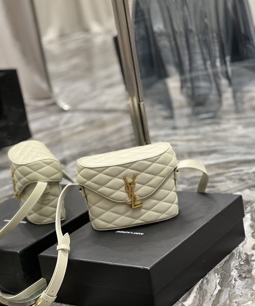 [REP 1:1] Saint Laurent June Box Bag White For Women, Women's Bags 7.5in/19cm YSL