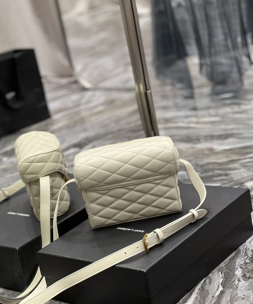 [REP 1:1] Saint Laurent June Box Bag White For Women, Women's Bags 7.5in/19cm YSL