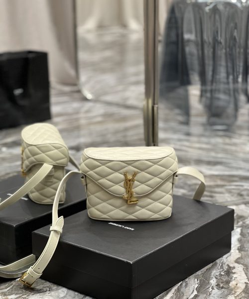 [REP 1:1] Saint Laurent June Box Bag White For Women, Women's Bags 7.5in/19cm YSL
