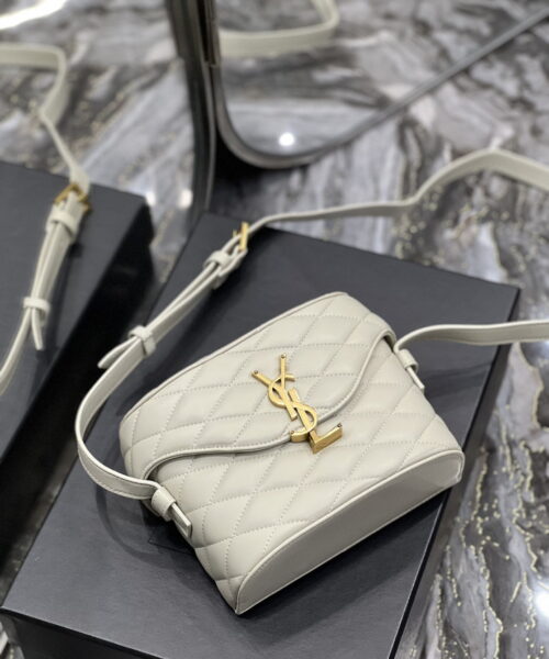[REP 1:1] Saint Laurent June Box Bag White For Women, Women's Bags 7.5in/19cm YSL